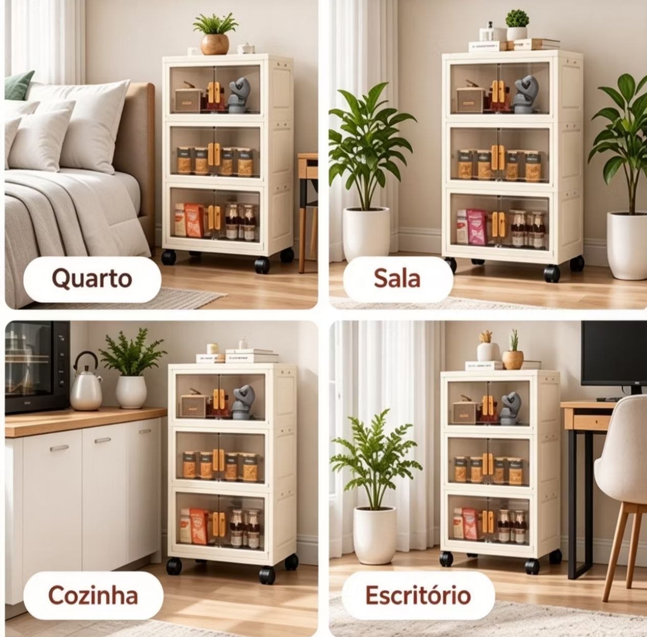 EmpilhaMax na cozinha, no quarto e na sala